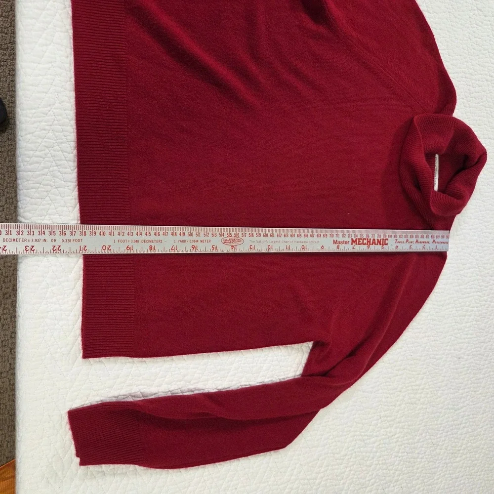 Mercer‎ Street Studio Red Turtleneck Cashmere Blend Sweater L Raglan Sleeve